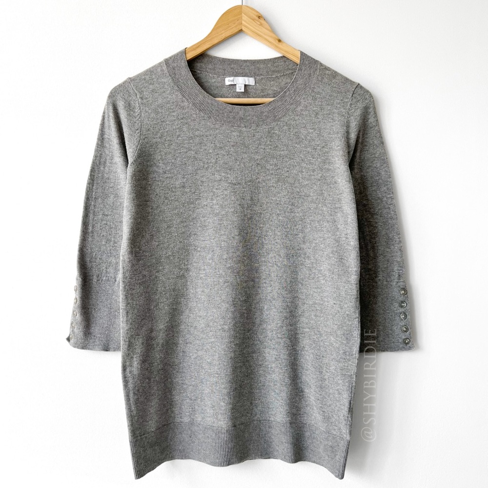 GAP 100% Cotton Light Knit Sweater, Grey